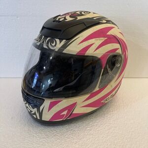 Fulmer Full Face Motorcycle Helmet Pink Black White Tribal Graphic Air Channel